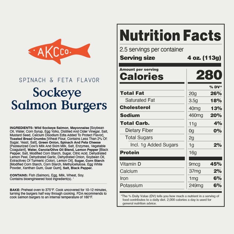 Sockeye Salmon Burgers